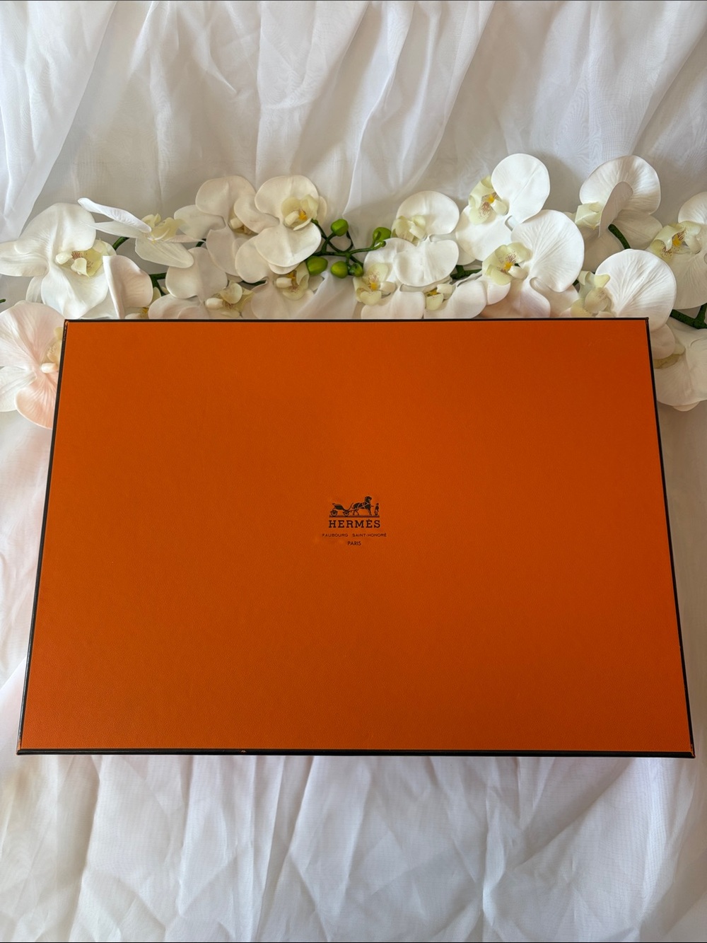 Hermes Handbag Storage Box and Tissue Paper - 17.25” L x 12” W x 3.25” D